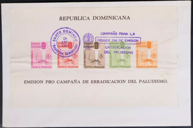 Hoja de recuerdos de la campaña contra la tuberculosis Mayfairstamps República Dominicana 1962 primer día