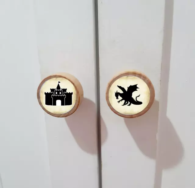 Castle and Knights Handle Drawer Knobs Kid  Boy Girl Harry Potter Fans Bedroom