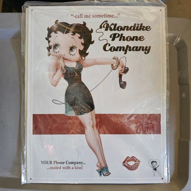 King BETTY BOOP ~ 2005 Klondike Phone Co Metal Collectible Sign ~ 12.5 x 16"