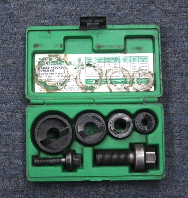 Greenlee 7235BB Slug Buster Knockout Punch Set 1/2" - 1-1/4" in Case