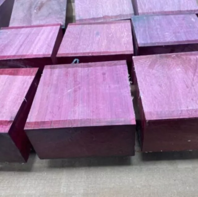 1x Purpleheart 6x6x3” /Exotic Wood/Exotic Hardwood/Woodturning Blanks/Bowl Blank