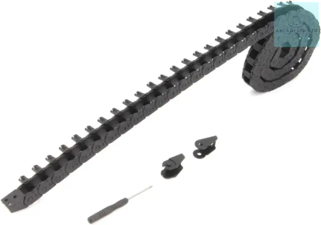 Zeberoxyz 10x11 mm Schleppkette Länge 1 Meter offener Typ schwarz Kunststoff Kabelträger