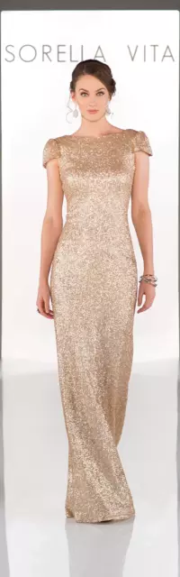 Sorella Vita Gold Sequin Bridesmaid/Prom/Formal/Occasion Dress - Fits UK 16-18