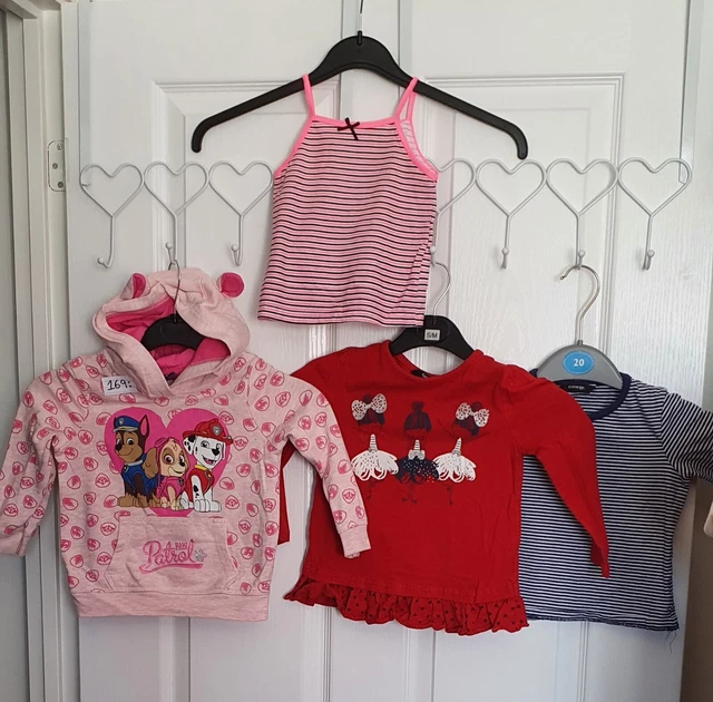 baby girls bundle joblot 1 1/2 2 years clothes top jumper vest paw patrol hooded