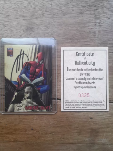 1997 Marvel Premium QFX Spiderman Auto Joe Quesada 325/5000 plus QFX set 1-72