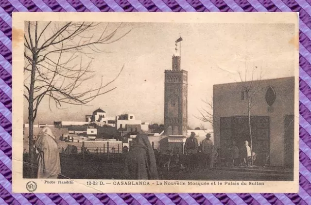 CPA MAROC - CASABLANCA - la nouvelle mosquée et le palais du sultan