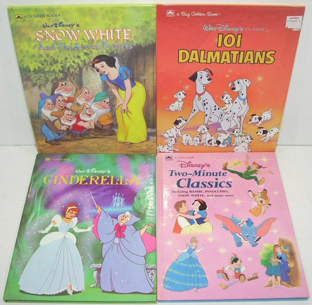 Walt Disney's A BIG GOLDEN BOOK Hardcover (Lot of 4) Cinderella 101 Snow White