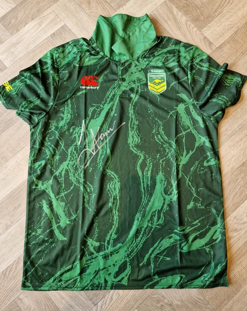 RUGBY LEAGUE WORLD Cup Australia Jeremiah Nanai Worn / Signed Training Jersey £120.00 PicClick UK