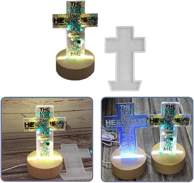 Jesus Kreuz Silikon Schmuck Harz Gießform Nachtlicht Epoxid Form Handwerk DIY