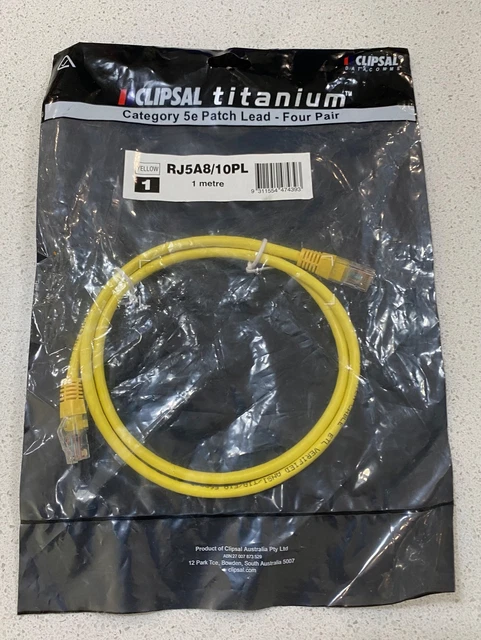 CLIPSAL RJ5A8/10PL Cat5e Patch Lead Yellow