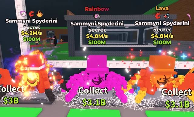 RARE STEAL A Brainrot Sammyni Spyderini 3x Secret Mutations 13.8M/S £10 ...