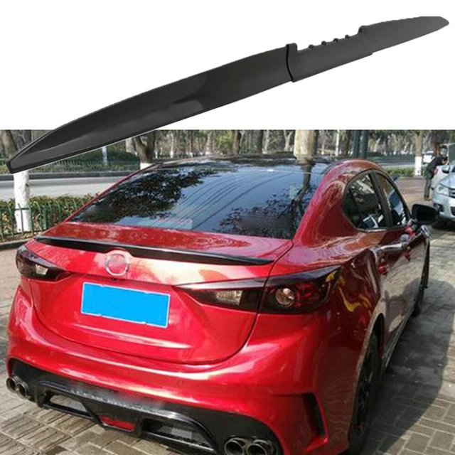 Gloss Black Style Car Rear Spoiler Lip Tail Wing Sticker Trim For Mazda Speed 3
