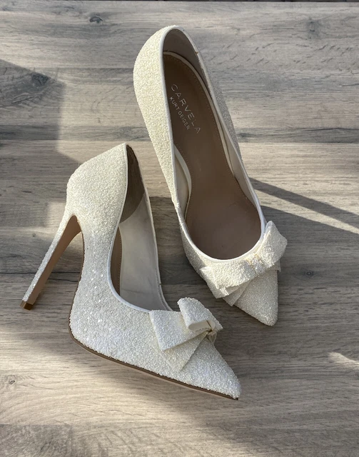 white carvela cream shoes