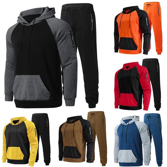Tute felpa uomo 2 pezzi cappuccio tuta da allenamento set pantaloni per il tempo libero abiti da jogging ¬