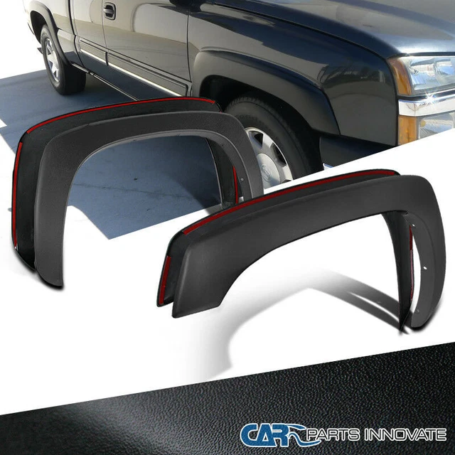 Fits 99-07 Silverado / 99-06 Sierra Matte Black Fender Flares Protector OE Style