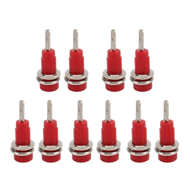 (Rosso)10 Pz J.40003 2mm Jack A Banana Presa 2mm Jack A Banana Jack Pannello