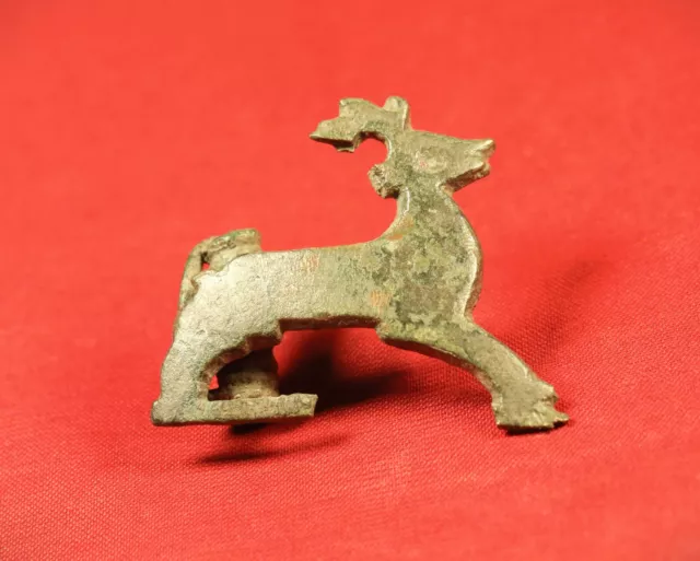 Ancient Roman Deer Fibula or Brooch, 2. Century, Zoomorphic