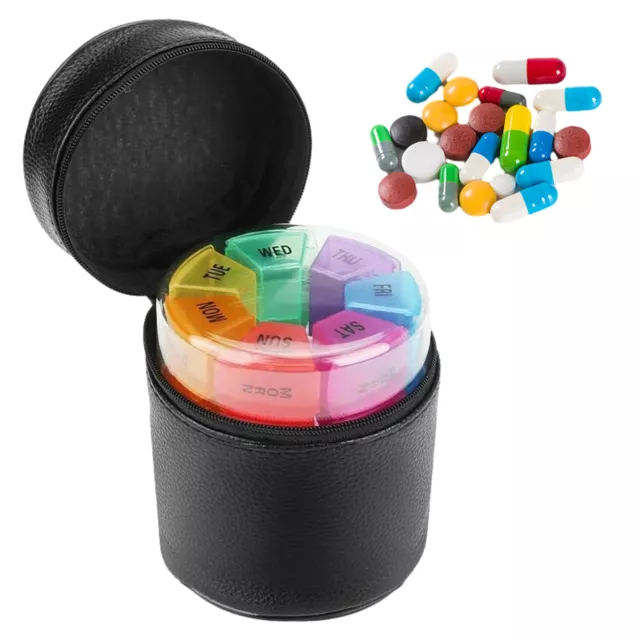 On The Go 7 Day Pill Box Organizer Removable Compartments Safe Supplements