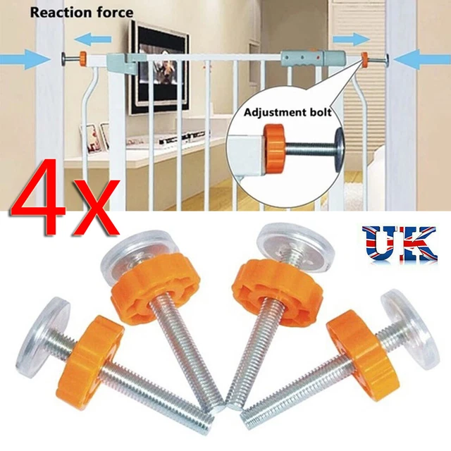 4 PCS BABY Safety Stair Gate Screw Bolts with Locking Nut Spare Part