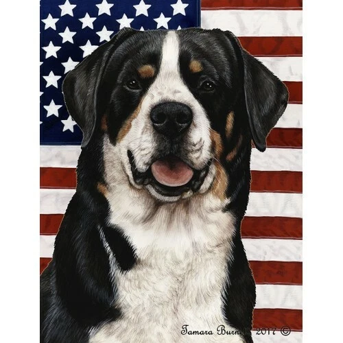 Patriotic (D2) House Flag - Greater Swiss Mountain Dog 32144