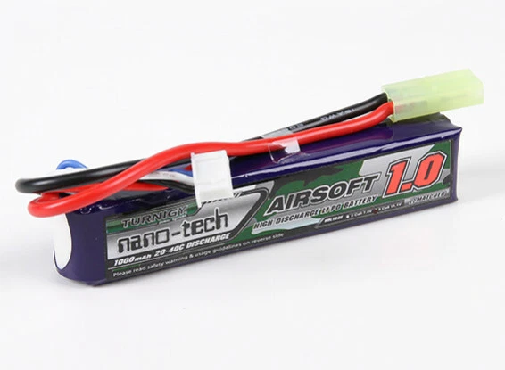 3-Pack 11.1V 2000mAh LiPo Battery – 30C, Mini Tamiya Connector For RC/Airsoft