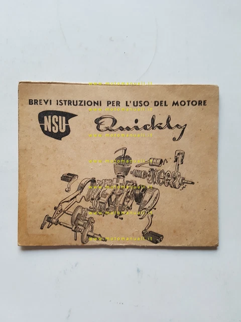 NSU motore Quickly 50 manuale uso manutenzione originale italiano