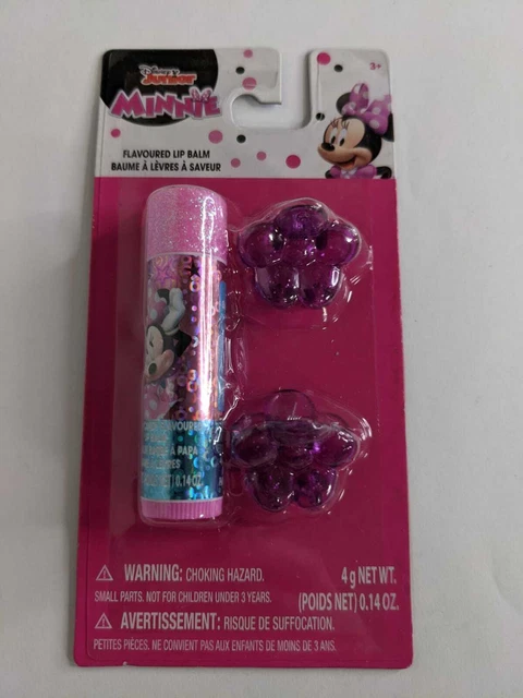 Minnie Mouse Cotton Candy Flavored Lip Balm and 2 Hair Clip By Townley Girl