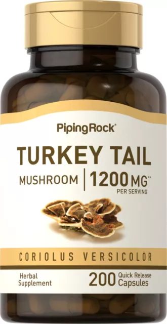 TURKEY TAIL Hongo Cola de Pavo 1200mg 200 caps , INMUNIDAD, envio Urgente