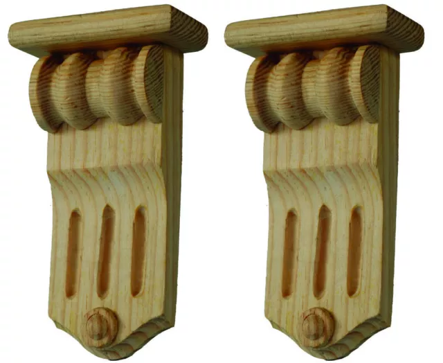 Art Deco Retro Wood Applique Brackets Matched Pair, Detail Furniture Onlay PN728