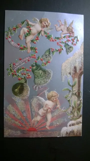 Antique Embossed Postcard 1907-15 "A  MERRY CHRISTMAS "