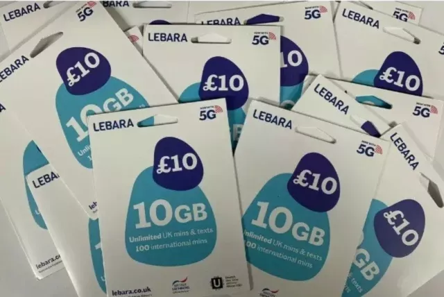 200 X Lebara 5G Official UK Sim Cards Trio - Wholesale/ Bulk/ Joblot