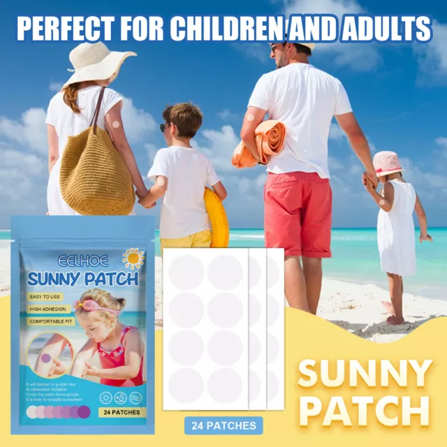 HOT AU - UV Sun Stickers Sunscreen, UV Patches With UV Detection For Adults Kids