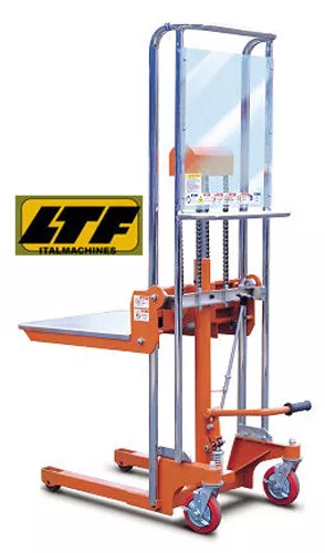 Carrello Sollevatore Idraulico Traspallet Forche + Piattaforma 400 Kg H= 1500 Mm