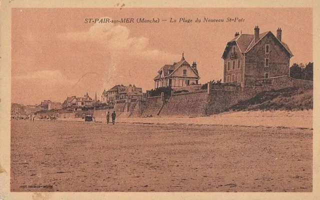 CPA 50 près Granville Donville ST. PAIR /MER La Plage du Nouveau St Pair Villas