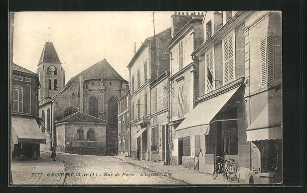 CPA Groslay, Rue de Paris, L´Eglise
