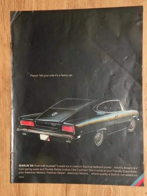 Magazine Ad* - 1966 - American Motors Marlin (#2)