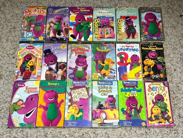 LOT OF 18 Barney and Friends VHS Tapes Vintage Purple Dinosaur Kids ...