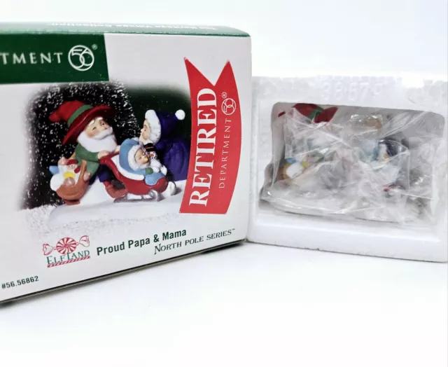 Dept 56 Proud Papa and Mama North Pole Series Accessory Mint in Box MIB