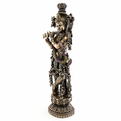Krishna Statue 15 " Hindu Gott der Liebe Und Divine Freude Bronze Stehend Deity 3