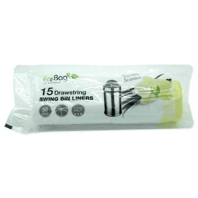 Ecobag - Sacchetti profumati con nastri per rifiuti (confezione da 15) (ST1593)