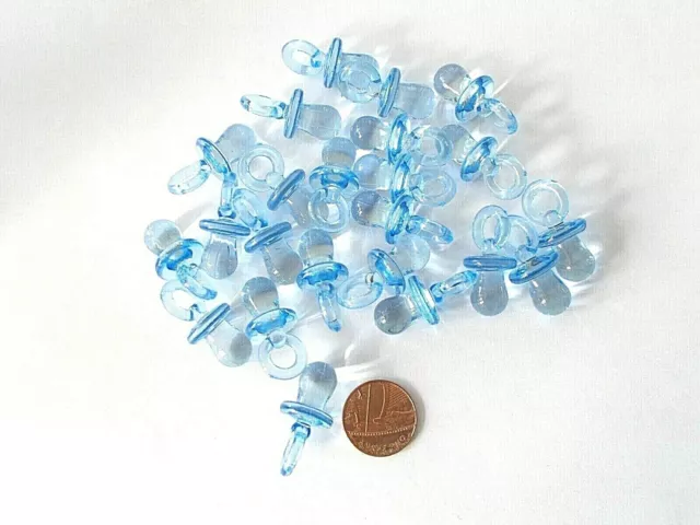 40 X Blue Dummies Baby Shower  Baby Boy  Favours Table Decoration #007