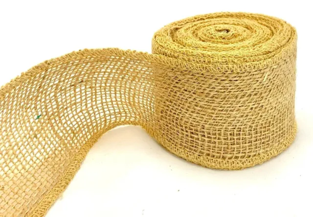 Vintage Ribbons 3 inch Wide Burlap Fabric Craft Ribbon 10 Yards lose weaved jute