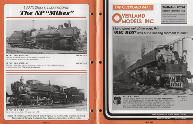 catalogo - Rivista  OVERLAND MODELS MAIL OMI Bulletin 114 1996 price list USD bb