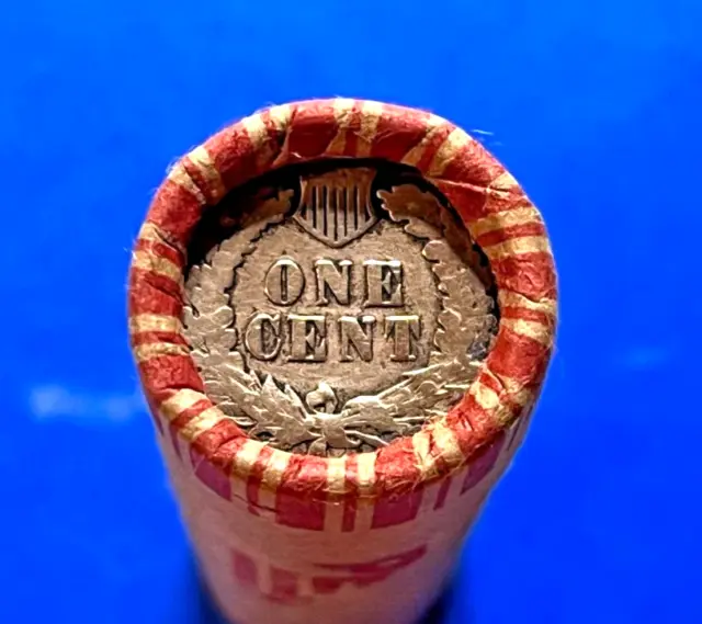 Wheat Penny Shotgun  Roll With 1943 P Steel  Cent and an Indian Penny
