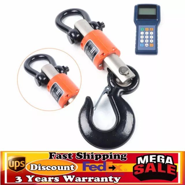 10000kg 10T HD Wireless Electronic Digital Hanging Crane Scale W/ Handheld Meter