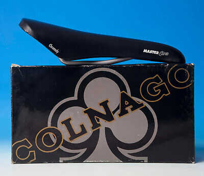 Colnago Sella COLNAGO MASTER C93 CROMOLY NOS leather CARBON BLACK Saddle NEW IN BOX 