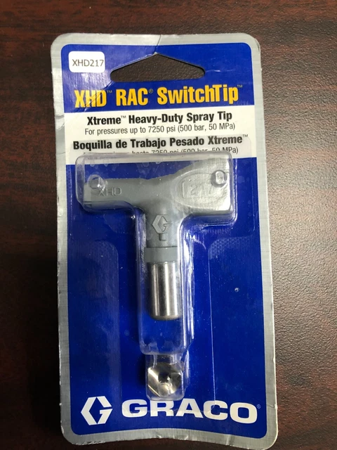 New Graco XHD RAC X SwitchTip Xtreme Heavy Duty Spray Tip Part# XHD217