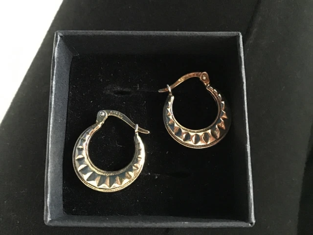925 AND 9CT Bonded Gold Twist Creole Hoop Earrings NOT SCRAP 14.99 PicClick UK