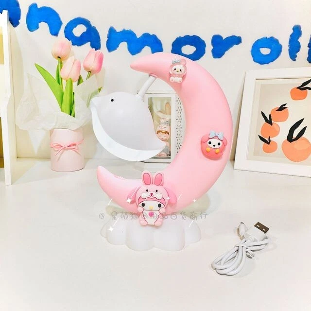 Cute Cartoon Sanrioed Retro LED Small Desk Lamp Kawaii Anime My Melody C Light