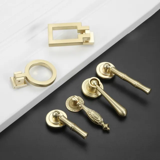 1Pc Cabinet Handle Pull Zink Alloy Gold Knob for Drawer Cupboard Wardrobe Closet